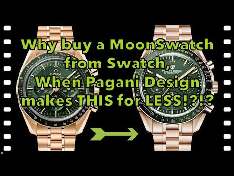 Pagani Design - MoonShine Gold &amp; Green Speedmaster Homage! PD1701A. Unboxing &amp; comparison!