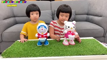 doremon và mèo hello kitty thi nhảy với 2 chị em ruby và vani
