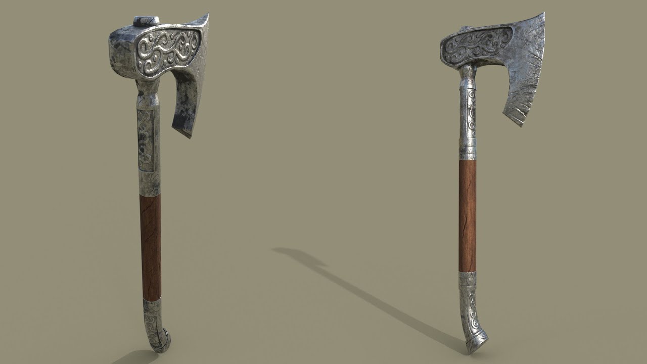 3D Project: "Axe" - Playblast & Rendered Images | ZBrush | Substance Painter | Autodesk Maya