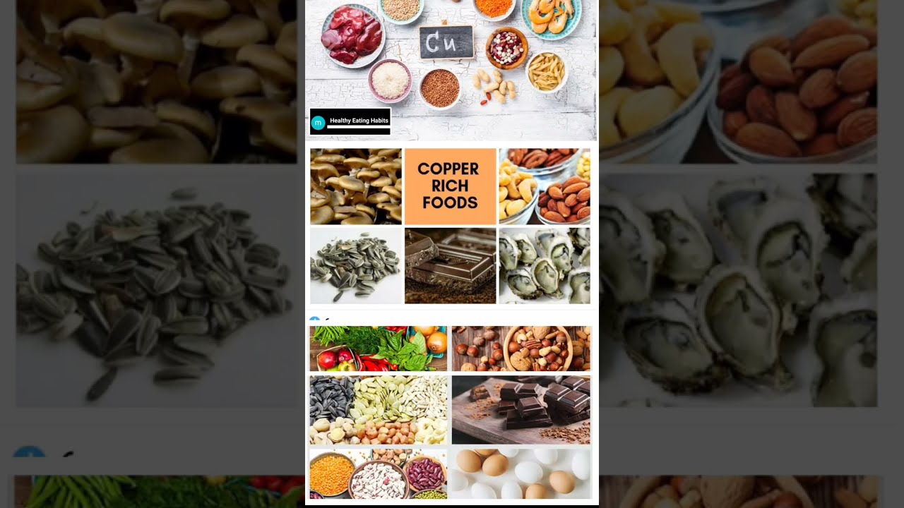 Top 12 List Copper Rich Food Sources, copper food sources vegan, copper food list.