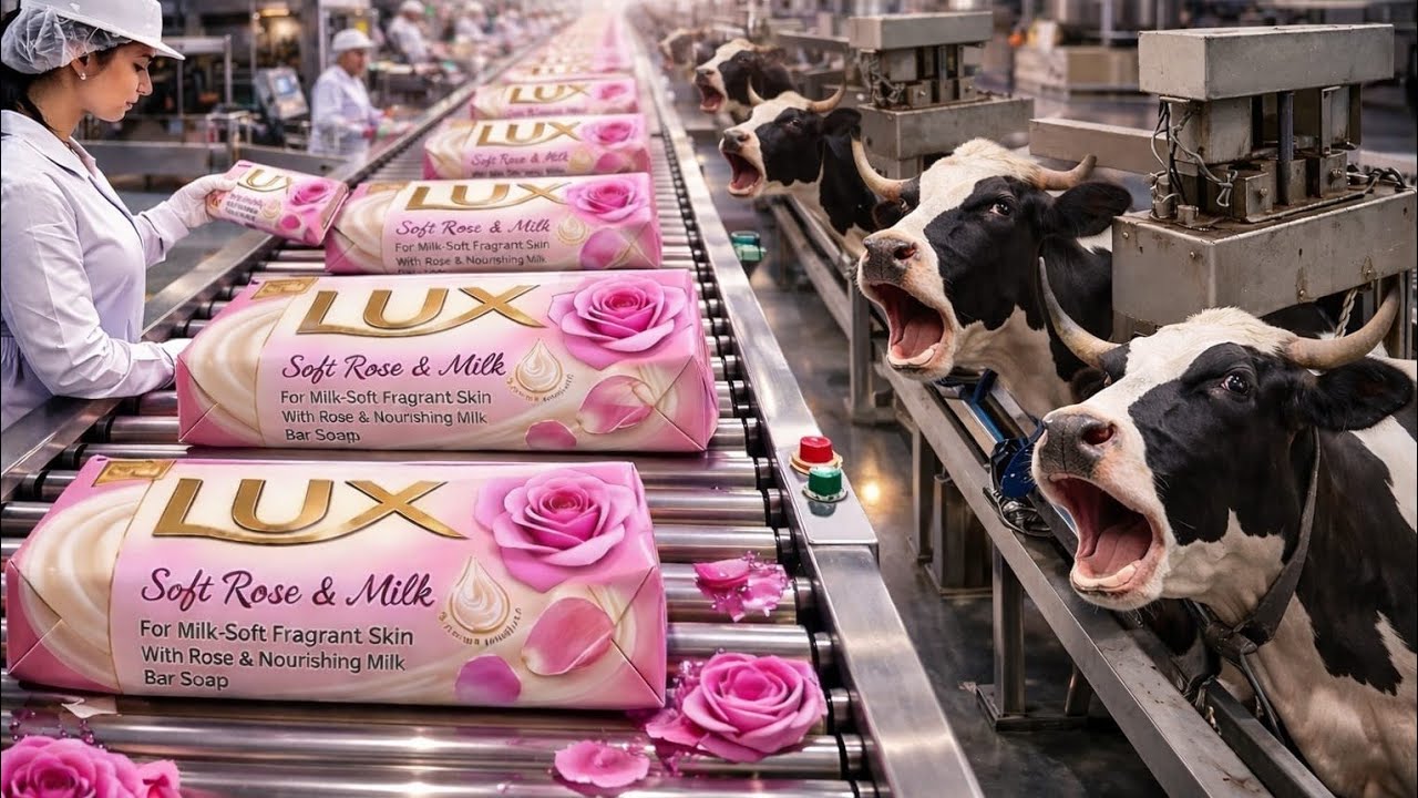 Inside the Largest Lux Soap Factory – From Cow Fat to Luxury Soap (Full Process)