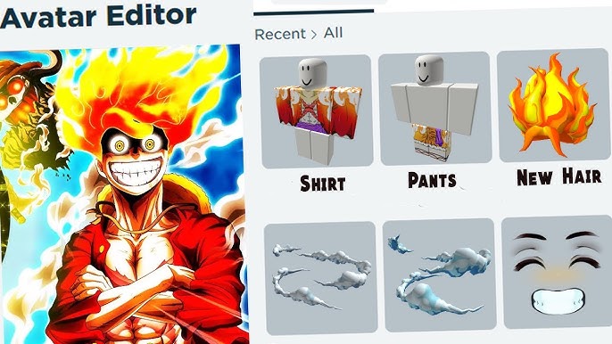 how to make luffy (gear 5th/nika) outfit on Roblox / luffy gear 5 cosplay 