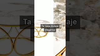 Ława ze złotym stelażem do salonu - [27819]