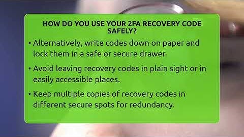 How Do You Use Your 2FA Recovery Code Safely? - TheEmailToolbox.com