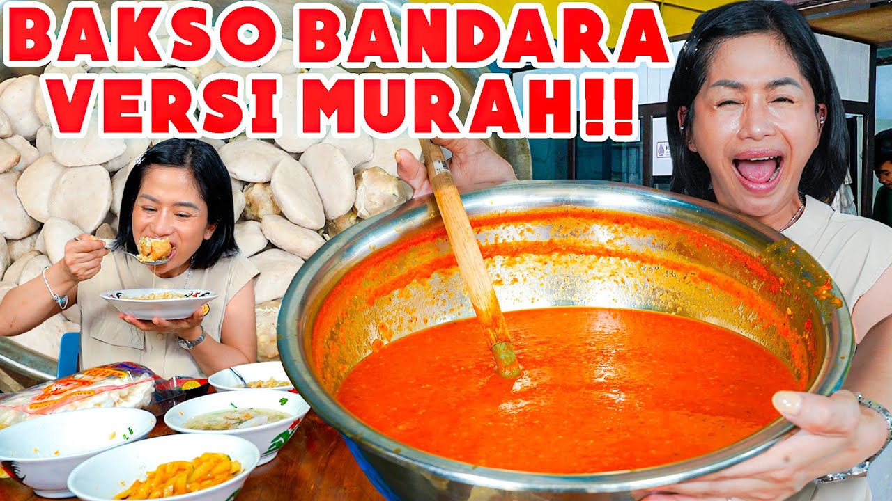 MUKBANG BAKSO GEPENG PAKE NASI DAN SAMBAL SEBASKOM!!