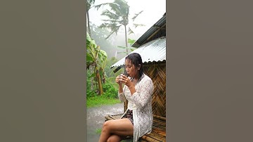secangkir kopi panas menemani ku saat hujan deras #hujan #pedesaan #nature