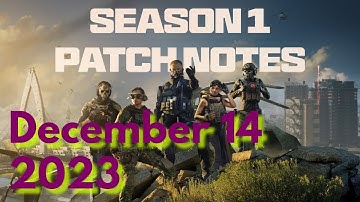 MW3/Warzone Season 1 Patch Notes 12/14