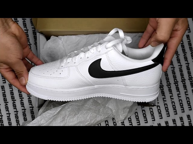 Nike Air Force 1 Low '07 White Black Pebbled Leather 2021 Mens CT2302-100  NEW