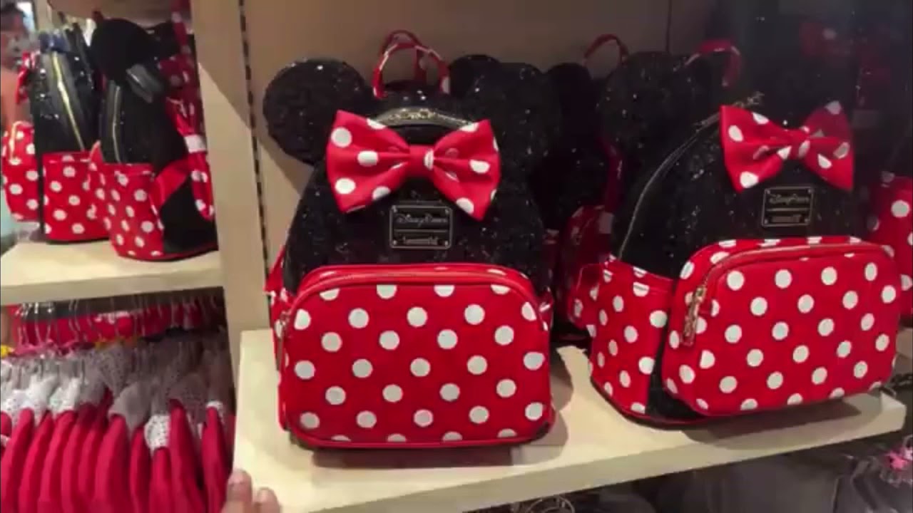 NEW Disney Parks Loungefly Minnie Mouse Sequined Polka-Dot Mini Backpack NWT 