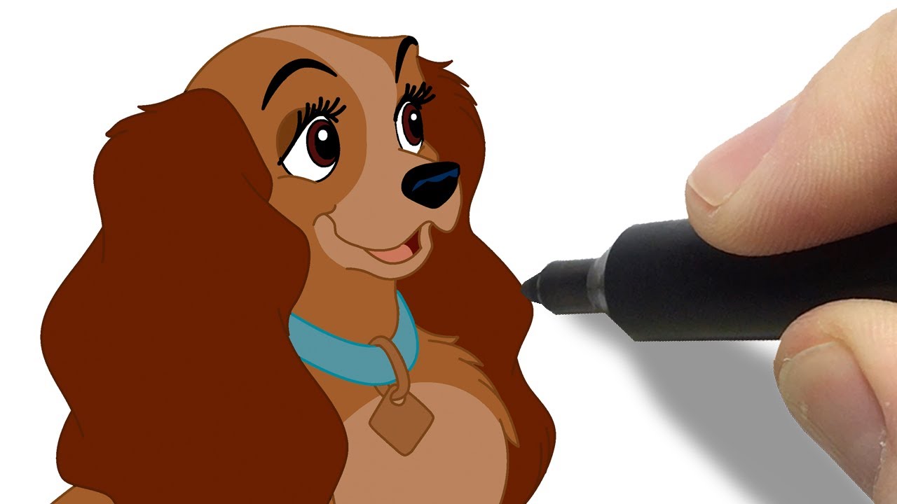 Desenhando a Lady da Dama e o Vagabundo da Disney Passo a Passo