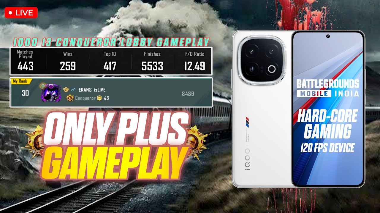 🔴IQOO 13 120 FPS CONQUEROR LOBBY GAMEPLAY | IQOO 13 INDIA FASTEST PHONE ...