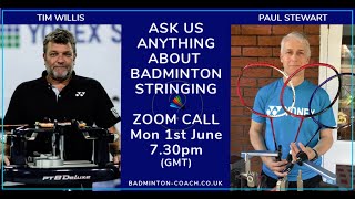 Badminton Stringing Ask Us Anything - Zoom Call Recording