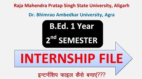 B.ed 2 Sem internship File | B.ed. 1 year Internship file how to prepare | #rmpssu #rmpsu #dbrau