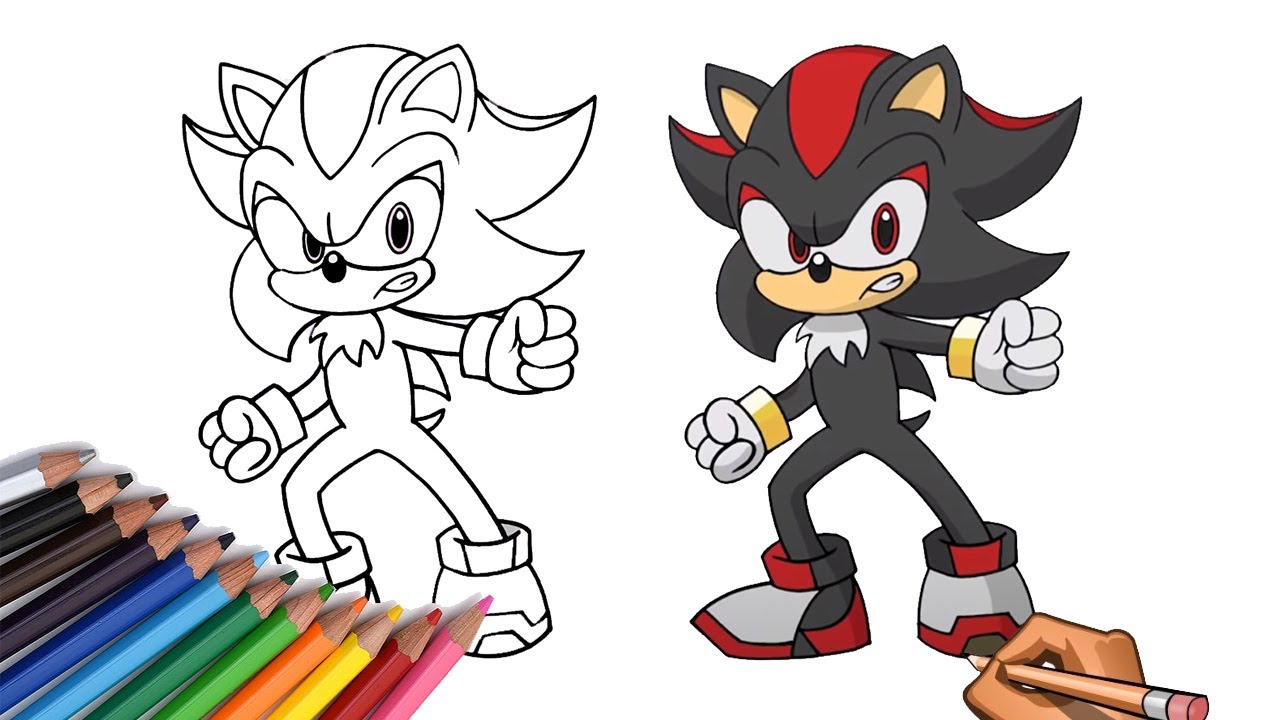 How to DRAW SHADOW - Shadow the Hedgehog - SONIC - step by step - YouTube
