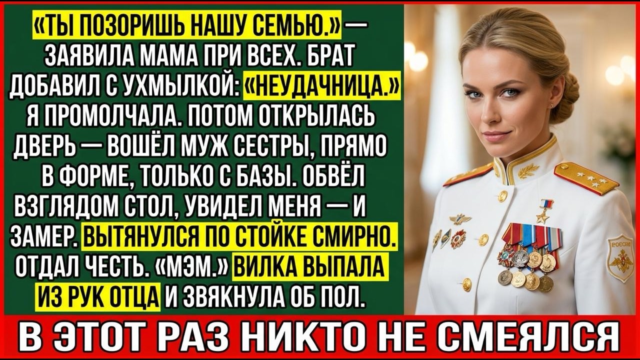 Семья Называла Меня Неудачницей — Пока Муж Сестры, Офицер С Боевыми Наградами, Не Отдал Мне Честь