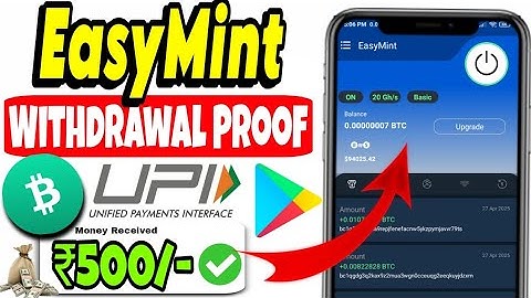 EasyMint Bitcoin Cloud Miner App Withdrawal Proof ⛏️🤑 EasyMint App Real Or Fake 💰💥 New Bitcoin Miner