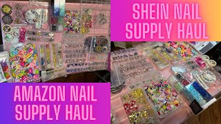 $100 ￼Amazon & Shein Nail Charm Haul💅🏽✨| UNBOXING‼️| 2023❤️| ASMR👄