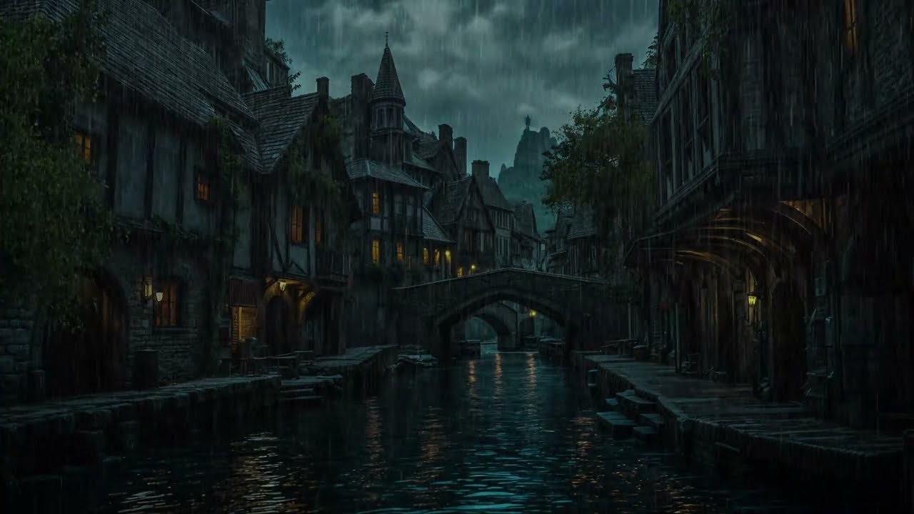 Medieval Castle at Night | Heavy Rain & Loud Thunder for Insomnia Relief