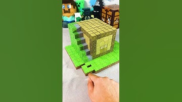 Starter house with MAGNETIC Minecraft BLOCKS Part 2 🧲 #minecraft #magnetic