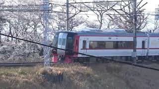 新車でMH!名鉄2200系2213F特急中部国際空港行き 笠松カーブ通過ミュージックホーンハーフ〆