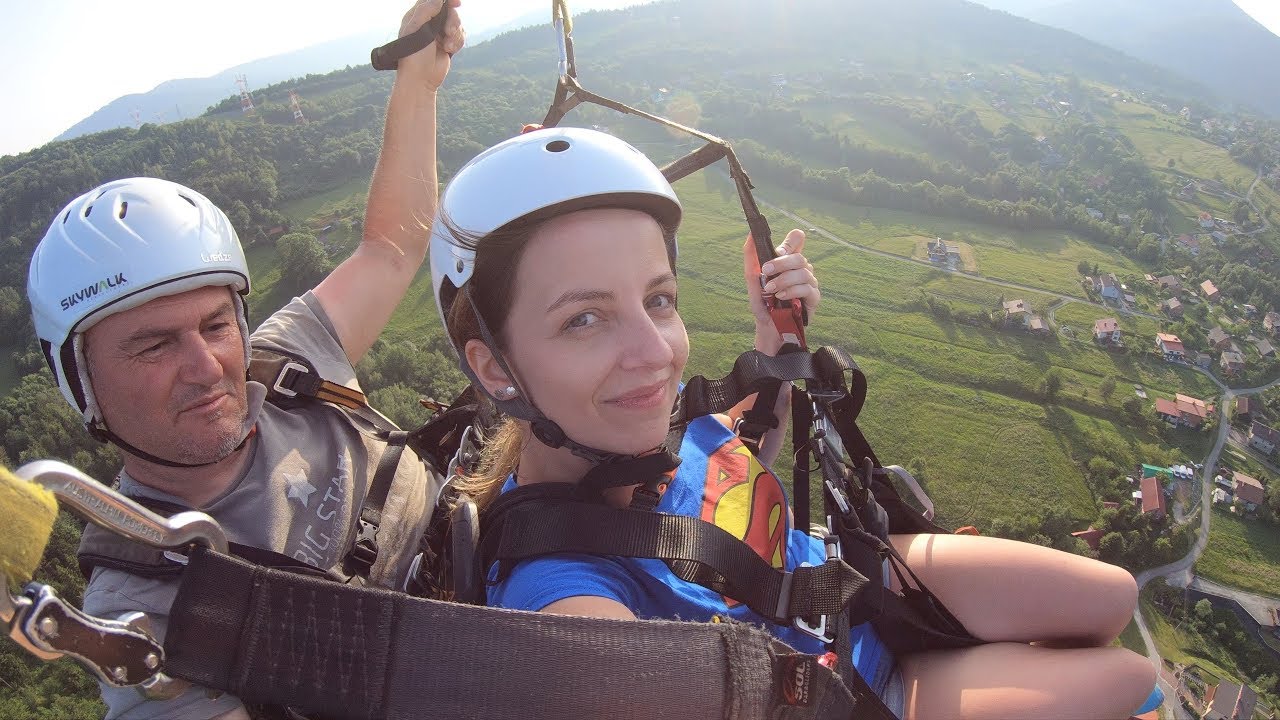 Pierwszy lot paralotnią w tandemie Natki - Góra Żar
