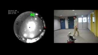 Moving object detection, tracking and following using an omnidirectional camera on a mobile robot