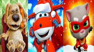 Super Wings : Jett Run VS Subway Talking Tom Hero Dash VS Talking Ben the dog Gameplay