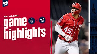 Rockies vs. Nationals Game Highlights (7\/25\/23) | MLB Highlights