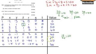 AQA Decision 2 D2 June 2015 Q4 Simplex Algorithm