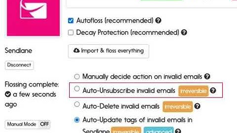 Sendlane email verification options