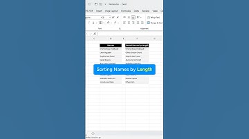Sorting Names by Length. #ExcelTips #DataSorting #Shorts