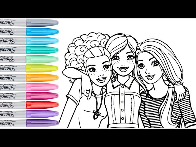 COLOREANDO A BARBIE Y SUS AMIGAS *DIBUJO PARA COLOREAR* - thptnganamst.edu.vn