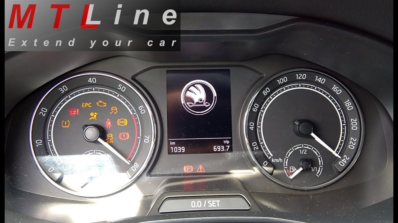 Skoda Scala, MY2019 - dial staging activation - vključitev kalibracije merilnikov