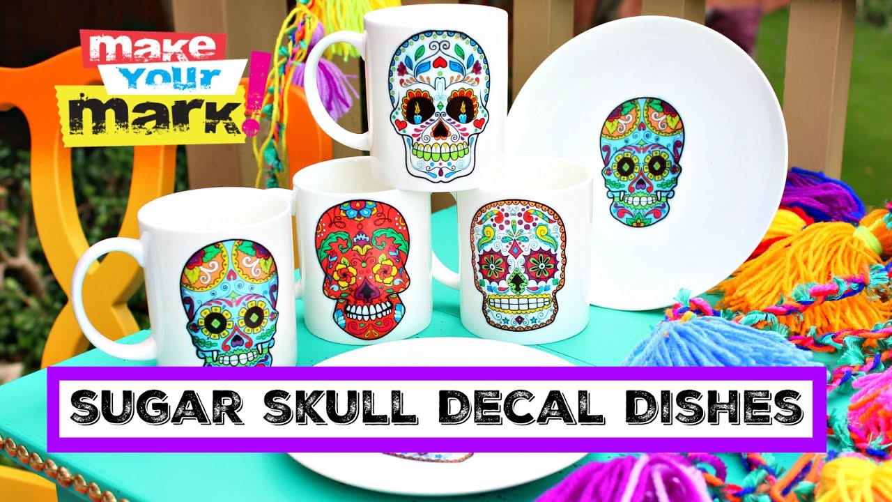 How to: Sugar Skull Decal Dishes