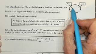 Precalculus BC Unit 11 Notes 2 Ellipses