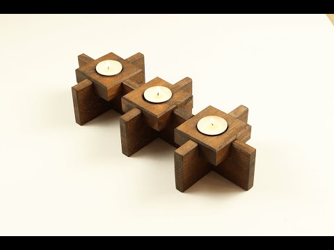 ხის სასანთლე 3 სანთლის ჩასადებითა და ჯვარედინი ფორმებით - TR103