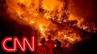 Cnn's stephanie elam reports from lake elsinore, california, where
wildfires continue to threaten around 17,000 homes and buildings.