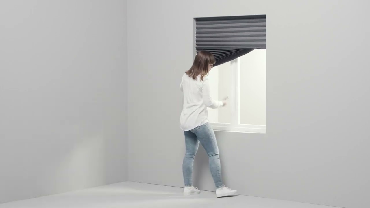 IKEA SCHOTTIS жалюзи плиссе, блокирующие свет, 100x190 см, темно-серый