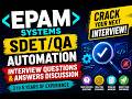 EPAM Systems | SDET / QA Automation Testing Interview Questions, 3 to 5 Years of Experience | Q & A