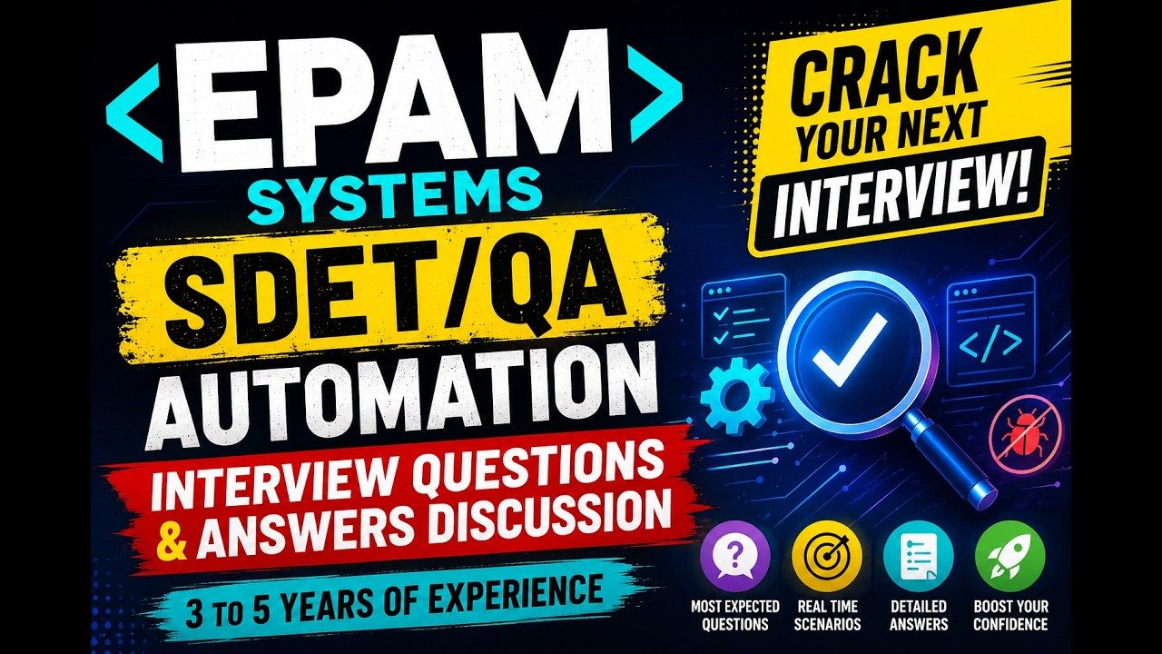 EPAM Systems | SDET / QA Automation Testing Interview Questions, 3 to 5 ...