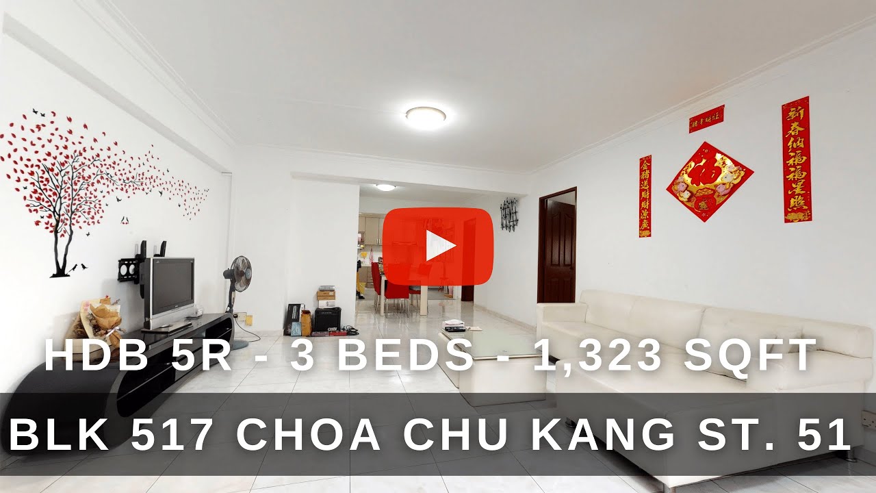 Home Tour Video - Blk 517 Choa Chu Kang Street 51 - HDB 5R - 3 Bedrooms - 1,323 Sqft