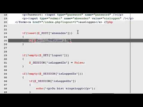 PHP Tutorial - Teil 5 - Login 2 (Deutsch/German)