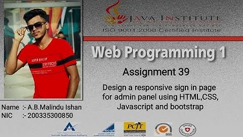 Design a responsive sign in page for admin panel | Web project | Task 39 | Java Institute