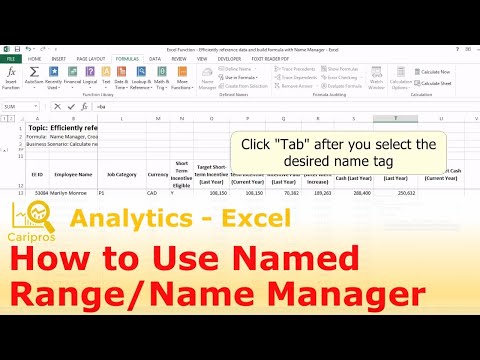 Excel for HR: Use Named Range to Build Formula Efficiently