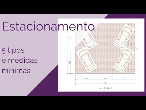 5 Tipos de Estacionamento - Tamanho da vaga e da área de manobra - Dimensões e áreas que ocupam.