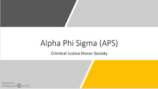 Alpha Phi Sigma - CJ Honor Society