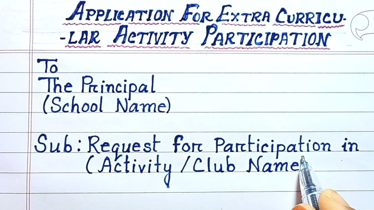Application for Extracurricular Activities | Best Examples & Format ...