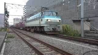 EF66-100牽引 迂遅5052レ 横浜駅通過