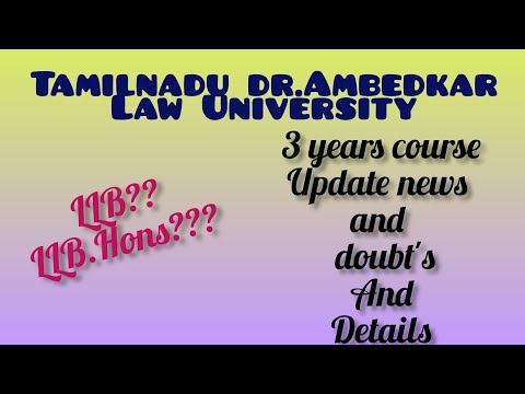 3 year's  LLB & LLB.Hons course update and doubts and details Tamil