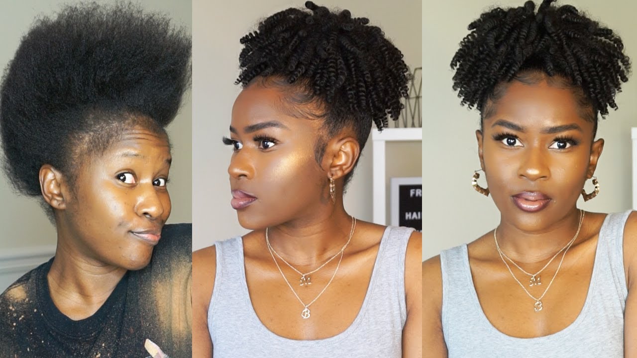 Extreme Transformation: High Curly Puff On Short 4C Natural Hair ...